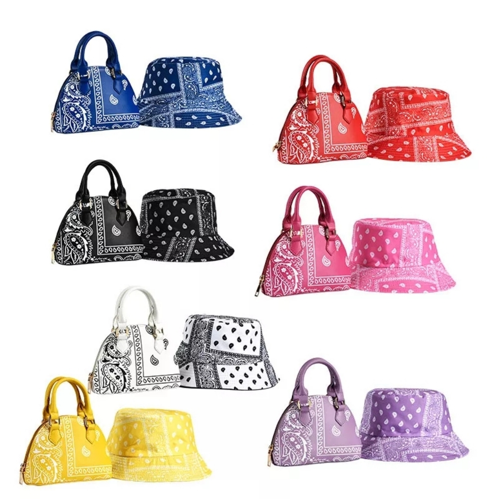 Bucket hat and Handbag